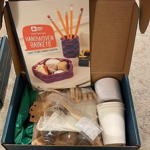 Doodle Crate lot of 3 kits: Poured Paintings, Paper Lanterns, Hand Baskets